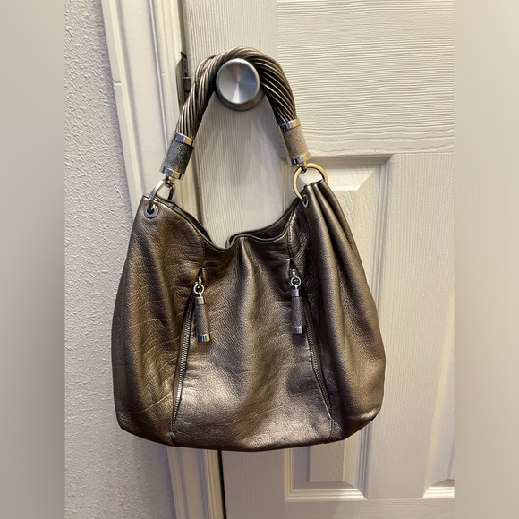 Michael Kors Metallic Leather Hobo Bag - Picture 1 of 13
